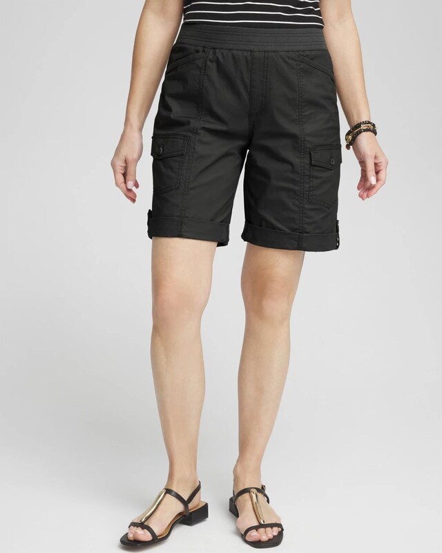 Poplin Roll Tab Shorts